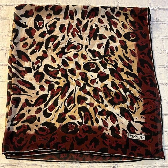 AS ESARP ANIMAL PRINT ISTANBUL SQUARE ROLLED HEM SCARF O/S - Picture 2 of 5